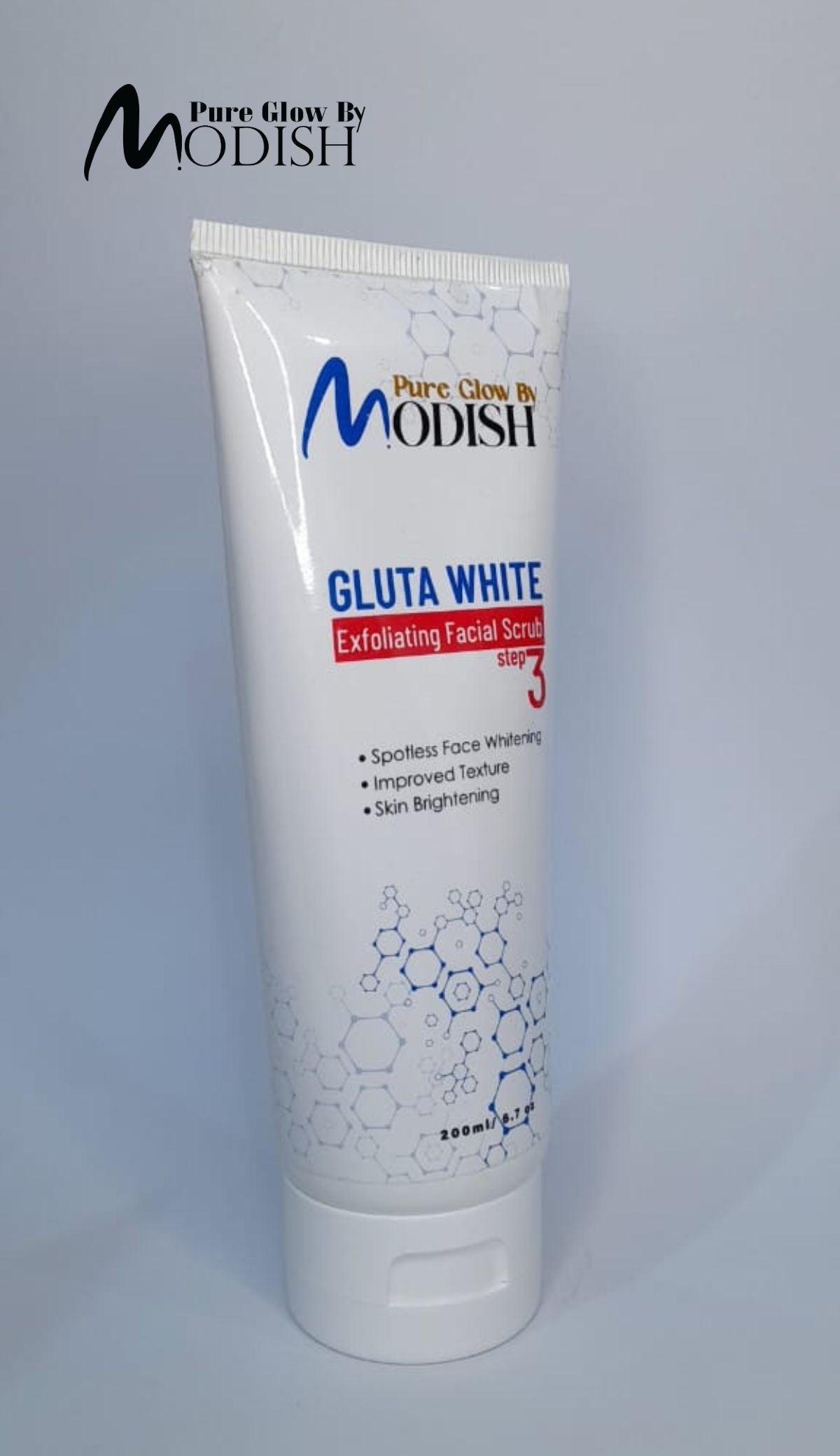 Gluta White Exfoliating Facial Scrub 200ml - Pure Glow By Modish